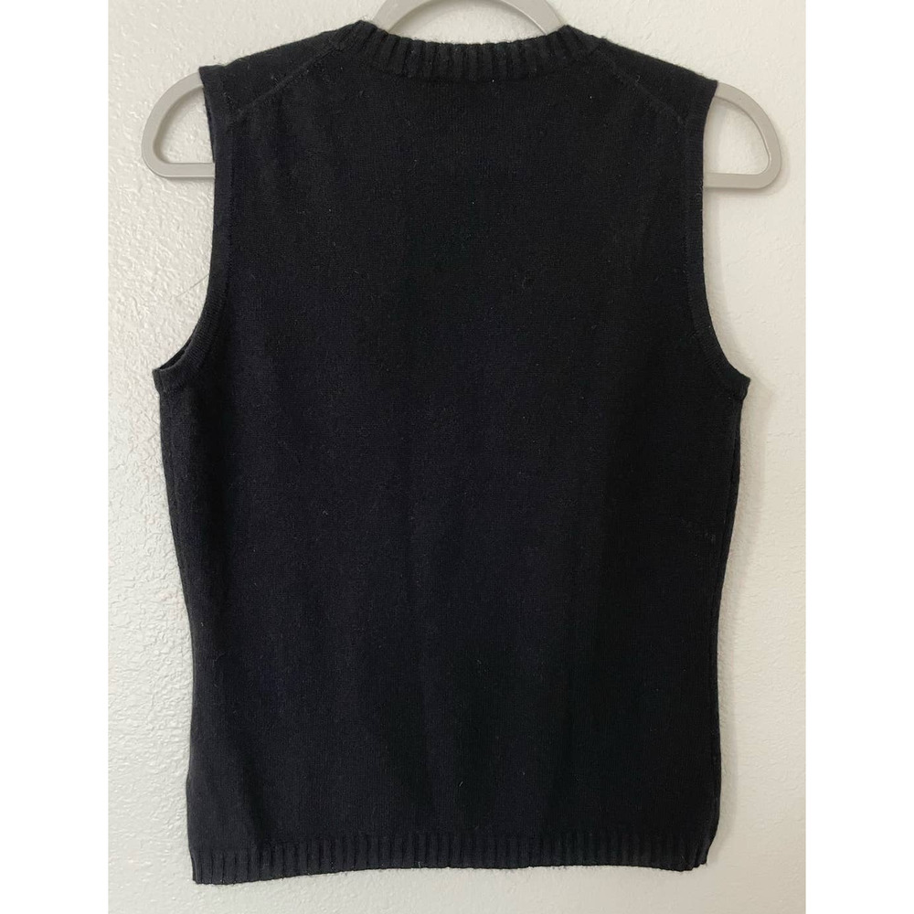 Peck & Peck Black Sleeveless Cashmere Sleeveless Sweater Size Medium - Picture 2 of 3